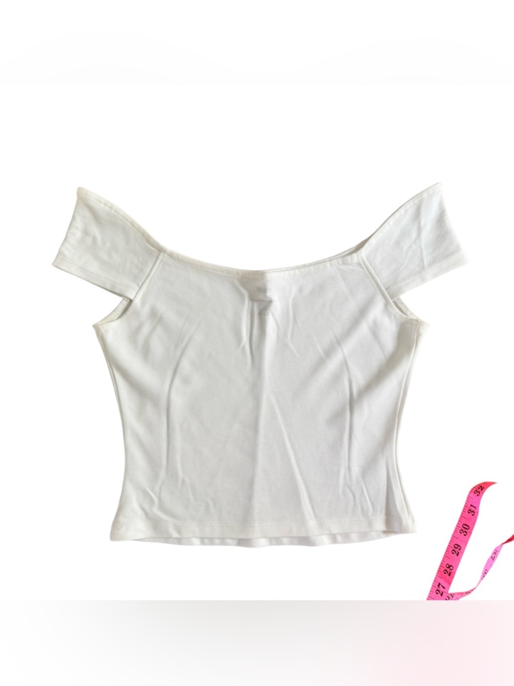 Maeve Anthropologie White Off-Shoulder Crop Top - Picture 2 of 10